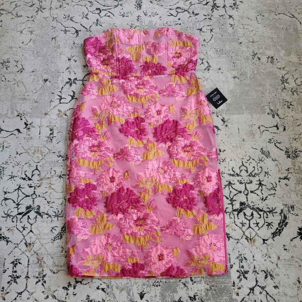 Lulu's Wedding Guest Floral Pink Dress